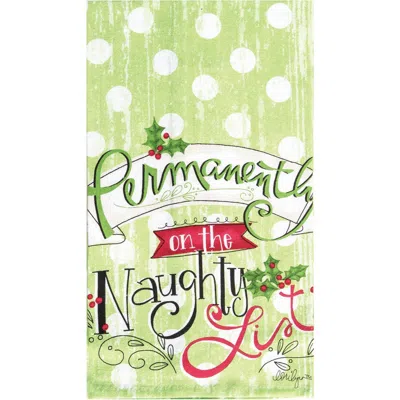 C & F Home C&f Home On The Naughty List Printed Flour Sack Kitchen Towel Dishtowel In Green