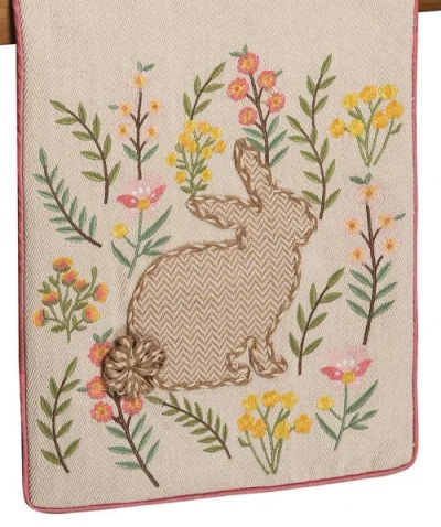 C & F Home C&f Home Garden Spring Easter Bunny Rabbit Decorative Table Runner 14" X 72" In Neutral