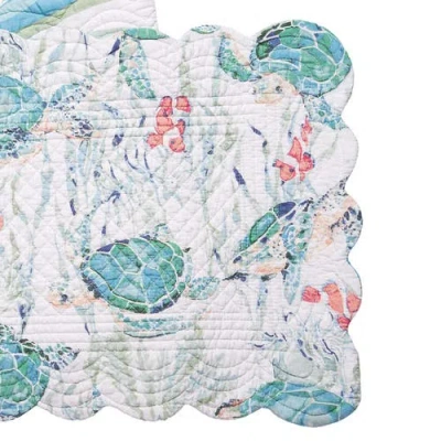 C & F Home C&f Home Sea Turtle Cove Table Runner 14" X 51" In Blue