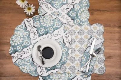 C & F Home C&f Home Harlan Table Runner 14" X 51" In Blue