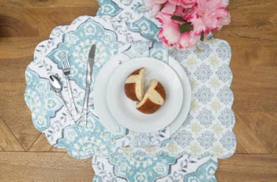 C & F Home C&f Home Harlan Table Runner 14" X 51" In Blue