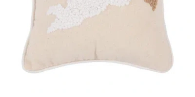 C & F Home C&f Home White Singing Angel With Gold Horn On Biege Background French Knot Small/petite Accent Pill In Neutral