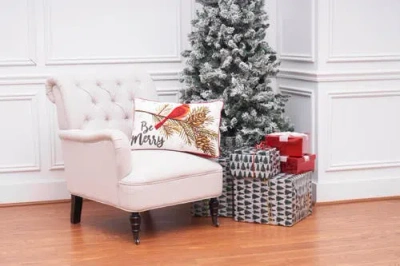 C & F Home C&f Home Be Merry Cardinal Printed And Embroidered Christmas Throw Pillow, 14" X 22" In Multi