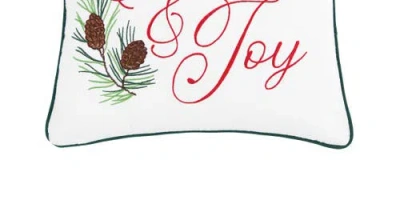 C & F Home C&f Home Comfort & Joy Embroidered Christmas Throw Pillow, 18" X 18" In White