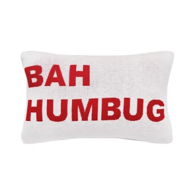 C & F Home C&f Home Bah Humbug Knitted Throw Pillow, 14" X 22" In White
