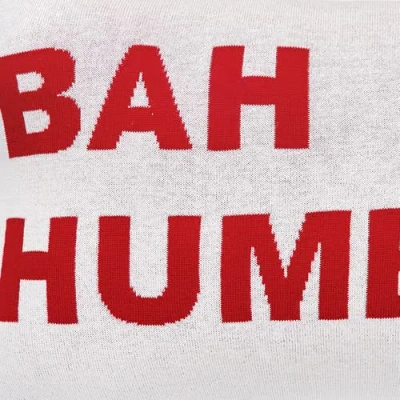 C & F Home C&f Home Bah Humbug Knitted Throw Pillow, 14" X 22" In White