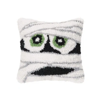 C & F Home C&f Home Mummy Face Small Accent Pillow 8" X 8" Fall Halloween Home Decor In White