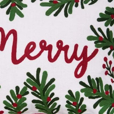 C & F Home C&f Home Merry Botanical Sprig Christmas Pillow In Multi