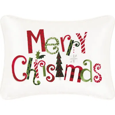 C & F Home C&f Home Christmas "merry Christmas" Embroidered Accent Pillow, 12" X 16" In Multi