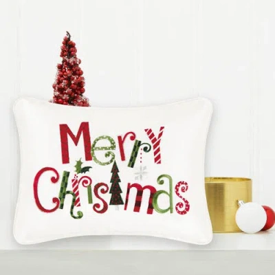 C & F Home C&f Home Christmas "merry Christmas" Embroidered Accent Pillow, 12" X 16" In Multi
