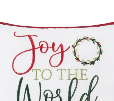 C & F Home C&f Home Joy To The World Small Christmas Accent Pillow, 10" X 10" In White