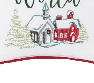 C & F Home C&f Home Joy To The World Small Christmas Accent Pillow, 10" X 10" In White