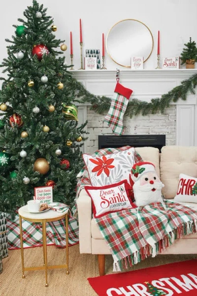 C & F Home C&f Home St. Nick Shaped Hooked Christmas Throw Pillow, 16" X 16" In White