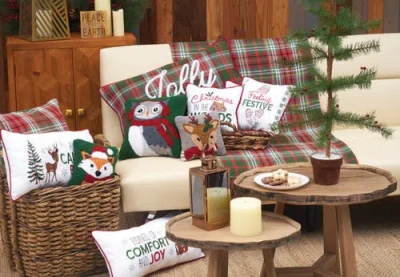 C & F Home C&f Home Calm & Bright Reindeer Small Christmas Accent Pillow, 10" X 20" In White