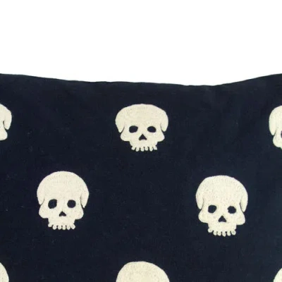 C & F Home C&f Home Halloween Skulls Accent Throw Pillow, 18" X 18" In Blue