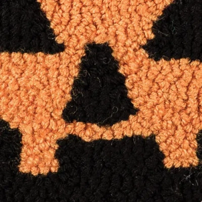 C & F Home C&f Home Smiling Jack O' Lantern Small Petite Hooked Halloween Accent Pillow 8" X 8" In Orange