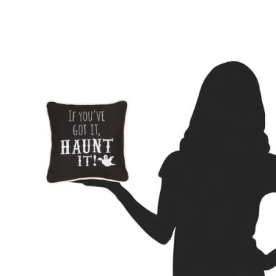 C & F Home C&f Home If You've Got Haunt It Embroidered Halloween Small/petite Accent Pillow, 10" X 10" In Black