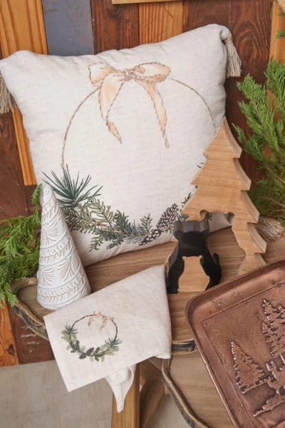 C & F Home C&f Home Pinecone Wreath Throw Pillow, 18" X 18" In Neutral