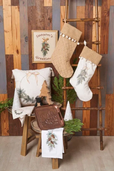 C & F Home C&f Home Pinecone Wreath Throw Pillow, 18" X 18" In Neutral