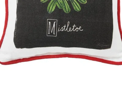 C & F Home C&f Home Mistletoe Alphabet Printed Small Christmas Accent Pillow, 8" X 8" In Black