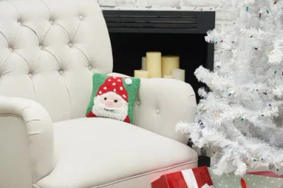 C & F Home C&f Home Santa Hooked Small Christmas Accent Pillow, 8" X 8" In Multi