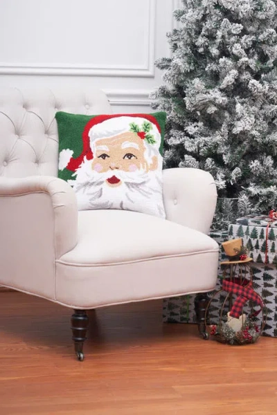 C & F Home C&f Home Santa Claus Hooked Christmas Throw Pillow, 18" X 18" In Multi