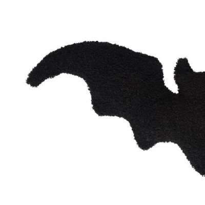 C & F Home C&f Home Black Bat Shaped Halloween Accent Pillow 10" X 22" In Black