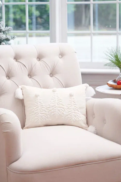 C & F Home C&f Home Embellished Trees Throw Pillow, 12" X 16" In Neutral