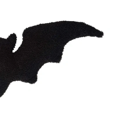 C & F Home C&f Home Black Bat Shaped Halloween Accent Pillow 10" X 22" In Black