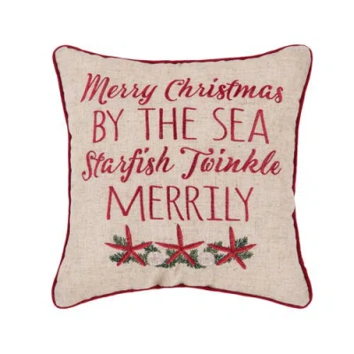 C & F Home C&f Home Starfish Twinkle Christmas Throw Pillow, 16" X 16" In Neutral