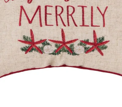 C & F Home C&f Home Starfish Twinkle Christmas Throw Pillow, 16" X 16" In Neutral