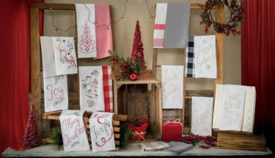 C & F Home C&f Home "merry Christmas" Sentiment With Pinecone Flour Sack Kitchen Towel Decor Decoration 27l X 1 In White