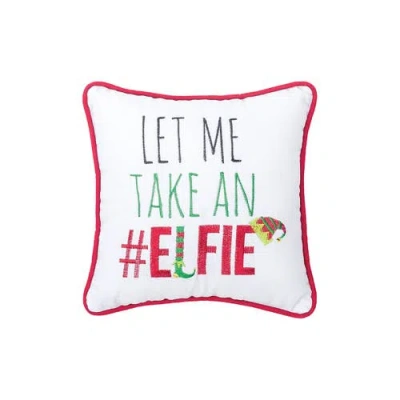 C & F Home C&f Home #elfie Embroidered Accent Pillow, 10" X 10" In Red