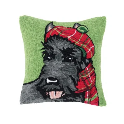 C & F Home C&f Home 18" Scottish Terrier Dog Puppy Christmas Hooked Accent Throw Pillow, 18" X 18" In Animal Print