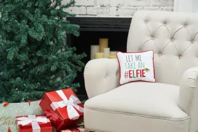 C & F Home C&f Home #elfie Embroidered Accent Pillow, 10" X 10" In Red