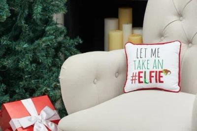 C & F Home C&f Home #elfie Embroidered Accent Pillow, 10" X 10" In Red