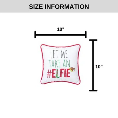 C & F Home C&f Home #elfie Embroidered Accent Pillow, 10" X 10" In Red