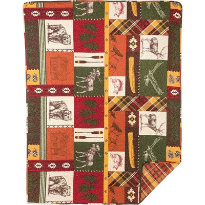 C & F Home C&f Home Keaton Forest Woven 48" X 60" Thanksgiving Throw Blanket In Green