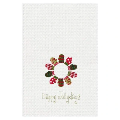 C & F Home C&f Home Happy Jollydays Waffle Weave Kitchen Towel In White