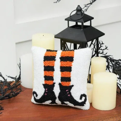 C & F Home C&f Home Witch Shoes Halloween Hooked Small/petite Accent Pillow, 8" X 8" In Multi