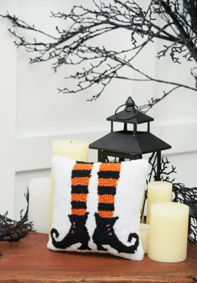 C & F Home C&f Home Witch Shoes Halloween Hooked Small/petite Accent Pillow, 8" X 8" In Multi
