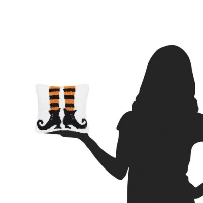 C & F Home C&f Home Witch Shoes Halloween Hooked Small/petite Accent Pillow, 8" X 8" In Multi