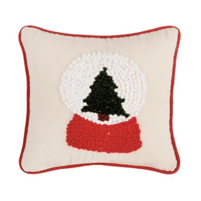 C & F Home C&f Home Snow Globe Christmas Tree French Knot Small Petite Size Accent Pillow, 8" X 8" In Neutral