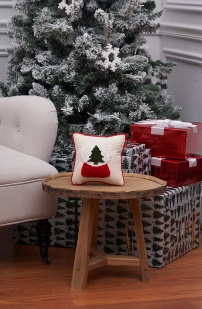 C & F Home C&f Home Snow Globe Christmas Tree French Knot Small Petite Size Accent Pillow, 8" X 8" In Neutral
