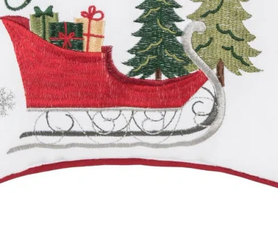 C & F Home C&f Home Dashing Through The Snow Small Christmas Accent Pillow, 10" X 10" In White