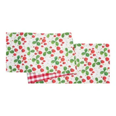 C & F Home C&f Home Strawberry Patch & Plaid Table Runner 14" X 72" In Multi