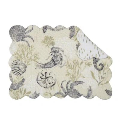 C & F Home C&f Home Cannon Beach Placemats Set Of 6 In Gray