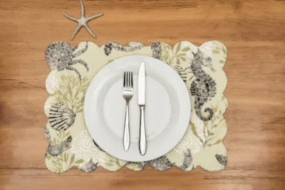 C & F Home C&f Home Cannon Beach Placemats Set Of 6 In Gray