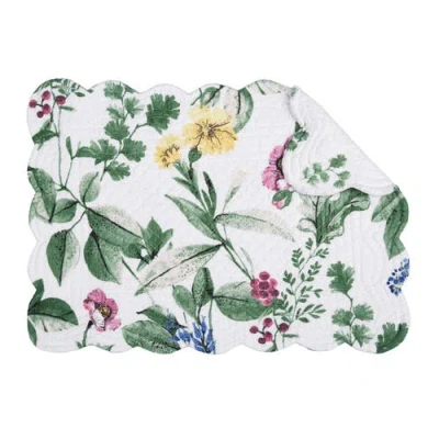 C & F Home C&f Home Marcy Blooms Scalloped Placemats Set Of 6 Floral Design All, 13" X 19" In Multi