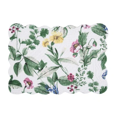 C & F Home C&f Home Marcy Blooms Scalloped Placemats Set Of 6 Floral Design All, 13" X 19" In Multi
